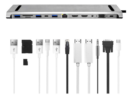 Hub Usb Tipo C 11 En 1 Docking Station Notebook Multipuerto 