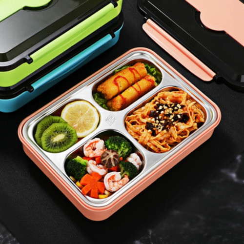 Imagen 7 de 7 de Vianda Lunchera Taper Acero Inox C/ Cuchara Colegio Hermetic