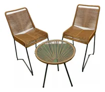 Comprar Combo Acapulco 2 Sillas Tulum + Mesa Ratona C\u002Fvidrio Baja