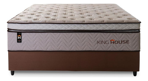 Cama Box C/ Molas Ensacadas Liverpool Bege Casal 138x188x73