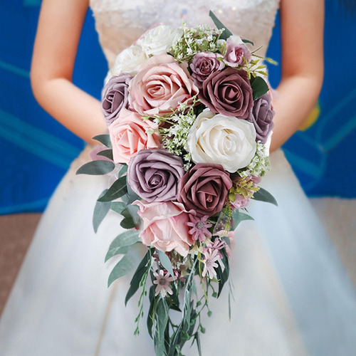 A Ramos De Boda Hechos A Mano For Novia, Rosas Artificiales