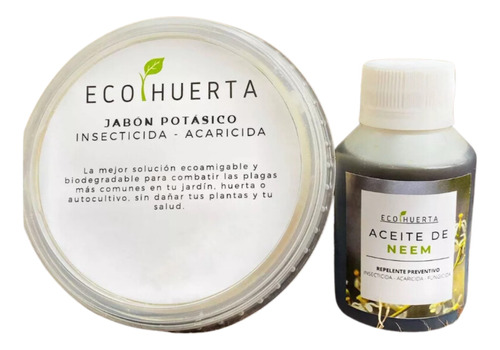 Jabón Potásico Puro 100g + Aceite Neem 50 Ml (rinde 10l)