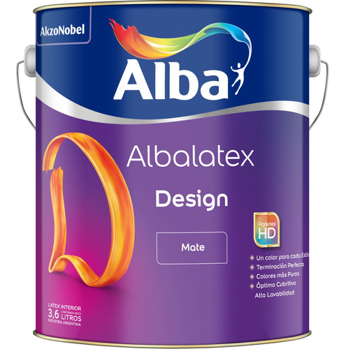 Pintura Alba Albalatex Design Latex Int Blanco Mate 20lt