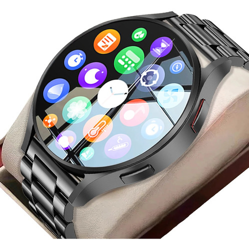 Reloj Inteligente Hombre Smart Watch Mujer Call Para Samsung Malla Acero Negro