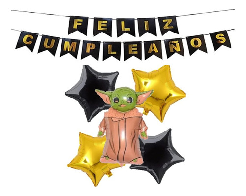 Kit De Cumpleaños Baby Yoda - Fiesta Decoración Star Wars