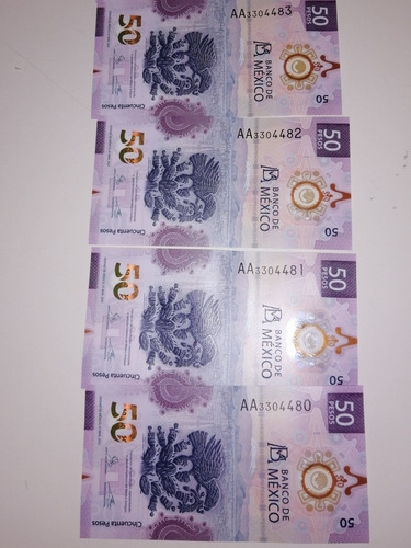 Billete 50 Pesos Serie Aa Familia G Especial Nuevo