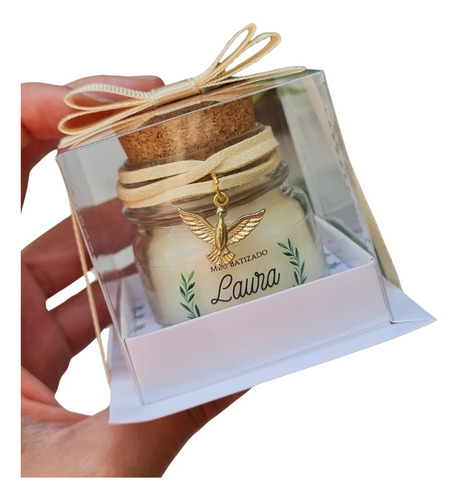 Lembrança Batizado - 5 Velas Perfumadas Luxo