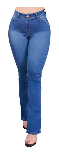 Pantalon Acampanado Dama Jeans Push Up Mezclilla Mujer Moda