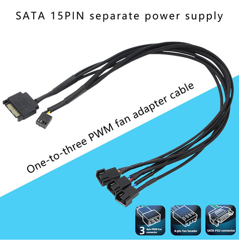 Xmsjsiy Sata A 3 Pines 4 Pines Pwm Adaptador De Ventilador H