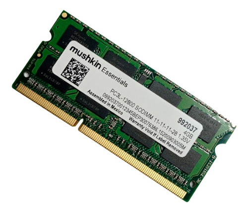 Memoria Ram Mushkin 4gb Ddr3l Pc3l-12800 1600mhz Sodimm Lap