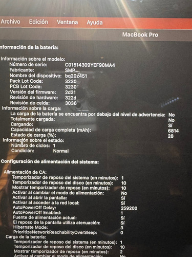 Macbook Pro A1502 13.3 Retina 2014 Gris (Usado)