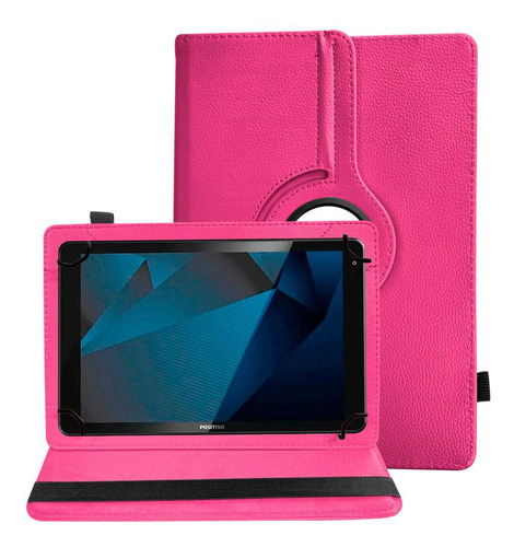 Capa Tablet Positivo T1075 T1085 Giratória Premium - Pink