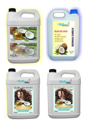 Kit Activador De Rulos Oleo De Coco - 4 Bidones De 5 Lts