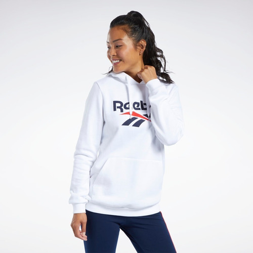 Imagen 2 de 7 de Polerón Mujer Reebok Con Capucha Algodón Classics Vector
