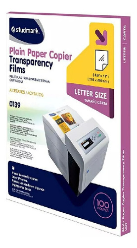 Acetato Transparente Carta Para Fotocopiadora Paq X 100