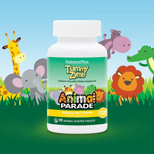 Naturesplus Animalparade Tummy Zyme Enzimas 90masticablessfn Sabor Frutas Tropicales
