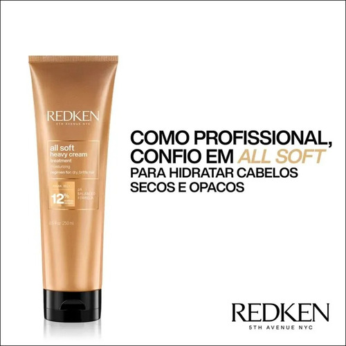 Kit Redken All Soft Shampoo 1l E Máscara 250ml (2 Produtos)