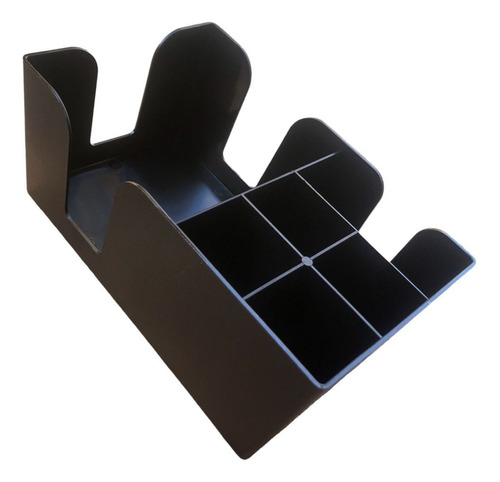 Organizador Mesa Bar Caddy Porta Guardanapo Canudo 6 Divis. Cor Preto