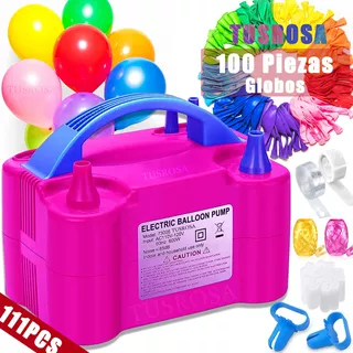 Bomba Para Inflar Globos Eléctrico +kit De Fiesta Todo En Un