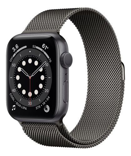 Apple Watch  Series 6 (GPS) - Caixa de alumínio cinza-espacial de 44 mm - Pulseira estilo milanês grafite