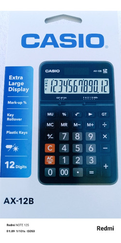  Calculadora De Escritorio Casio Ax-12b De 12 Dígitos 