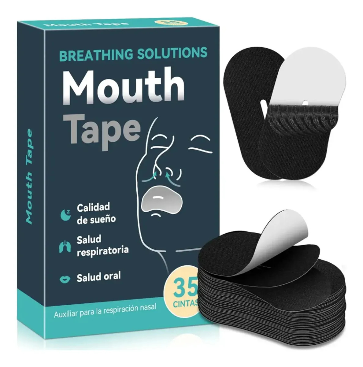 Mouth Tape Para Dormir Cinta De Tela Boca Cerrada 35 Parches, Cinta Anti Ronquidos, Cinta Bucal Antirronquidos