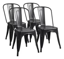 Comprar Set De 4 Sillas Tolix Metal Comedor Vintage Hogar - Bellair Estructura De La Silla Negro