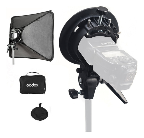 Suporte Godox Stype P/ Flash + Softbox 60x60cm  +maleta | N1