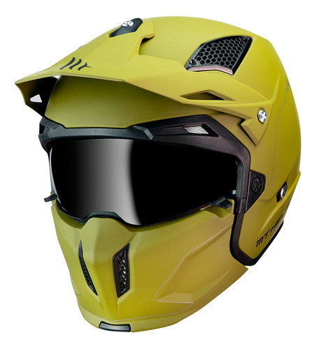 Casco De Moto Mt Helmets Streetfighter Sv Solid A6 Verde Mat