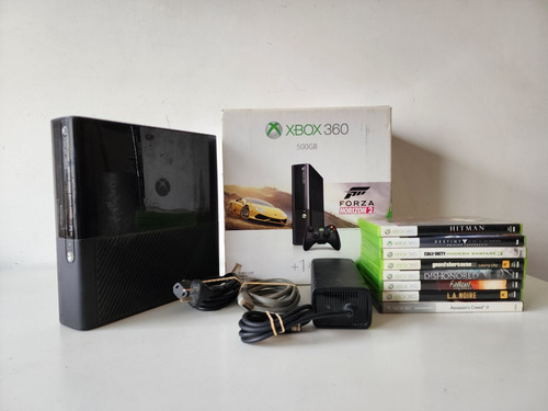 Imagen 1 de 7 de Microsoft Xbox 360 E 500gb + Juegos, Cables Y Caja