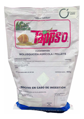 Tappso 454 Gr Molusquicida Pellets Metaldehido Dragon