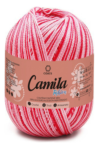 Linha Camila Fashion Matizada Crochê Tricô Varias Cores 500m Cor 05288 - Rosa Claro/escuro