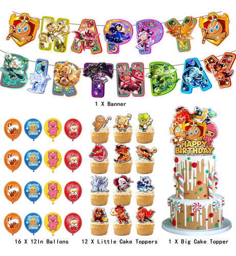 Globos De Cumpleaños Decoración Cookie Run Fiesta Temática