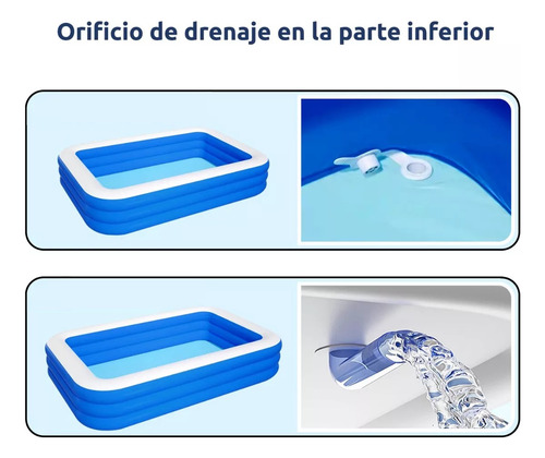 Piscina Inflable Rectangular Azul 260x170x60 Cm 950 L