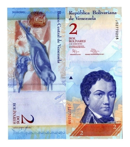 Billete De Venezuela, 2 Bolívares Año 2007