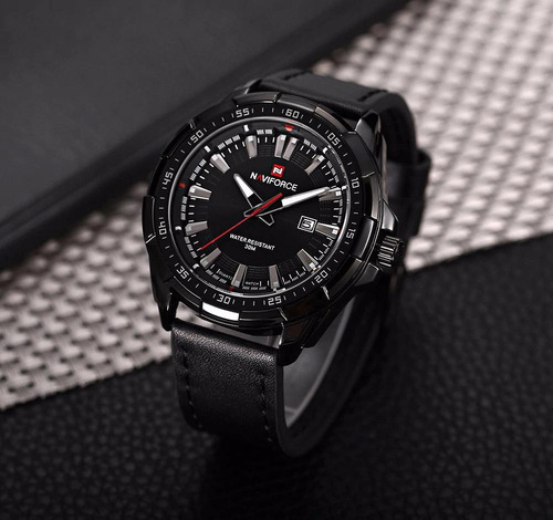 Relógio Masculino Naviforce 9056 Analógico Original Preto