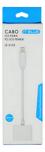 Cabo Adaptador iPhone + P2/ios Femea It-blue Le0155 - R-51