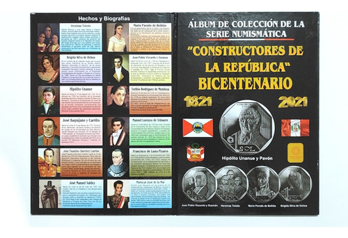 Álbum + 12 Monedas Unc - Serie Numismática Del Bicentenario