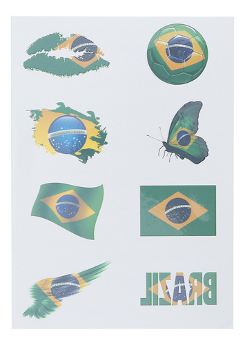 Calcomanías De Moda Con La Bandera De Brasil Para El Cuerpo