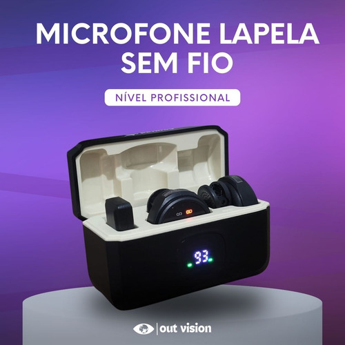 Microfone Lapela Sem Fio Duplo Para iPhone E Android Anc