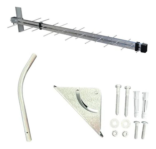 Antena Externa Tv Digital 28 Elementos C Suporte E Parafusos