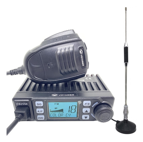 Kit Rádio Amador Px Voyager 40 Canais Am/fm Com Antena Cb-20