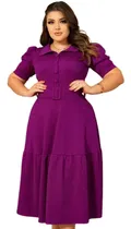 Comprar Vestido Midi Gode Rodado Manga Moda Evangélica Cristã Crente