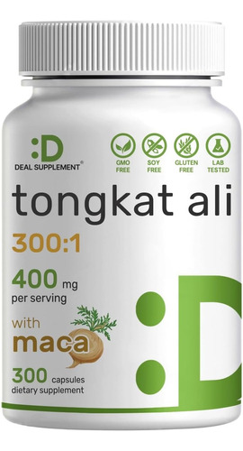 Suplemento Longjack Tongkat Ali 400 Mg 300 Caps. Hecho Usa