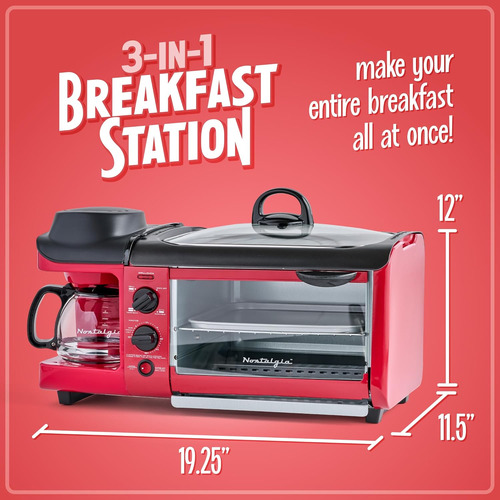 Estación De Desayuno 3 En 1, Incluye Cafetera, Plancha Antia