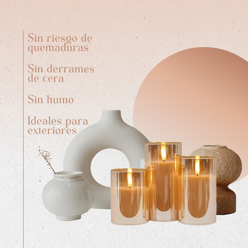 Set 2 Velas Led Llama Electrónica Decoración Interiores 10cm