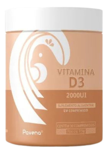 Suplemento Alimentar Vitamina D3 2000ui 30 Comprimidos