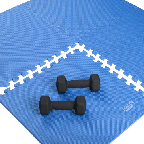 Pack X4 Piso Goma Eva Encastrable + Bordes 50x50cm 10mm Gym