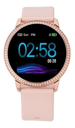 Smartwatch Dama Sync Ray Sr-sw21 Rosa Bluetooth Sensor Hr Color de la correa Negro