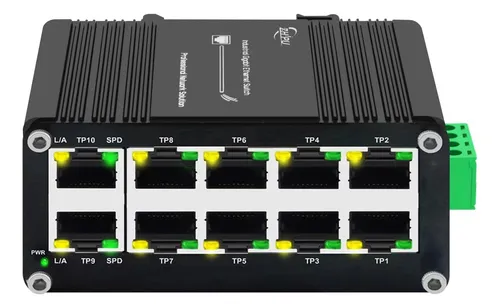 Conmutador Gigabit Ethernet Industrial Con 10 Puertos En Un